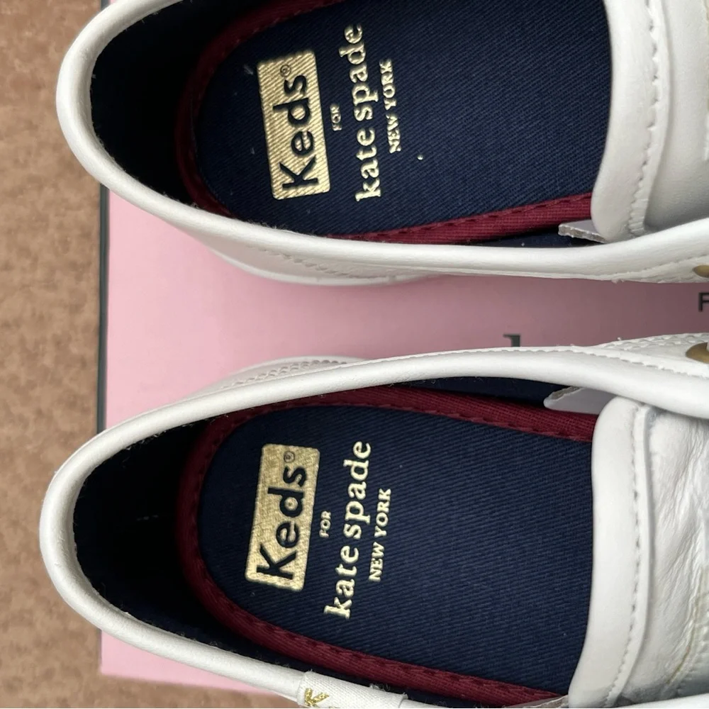 Kate Spade Keds White Women's Leather Sneakers Sz 7 - Picture 2 of 7